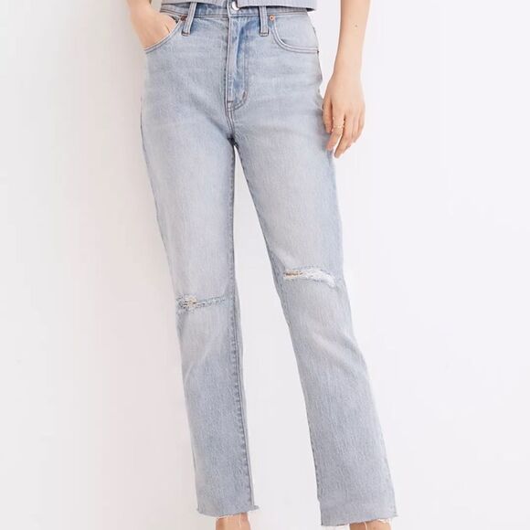 Madewell The Tall High-Rise Slim Boyjean in Prentice Wash: Ripped Edition - Picture 5 of 7